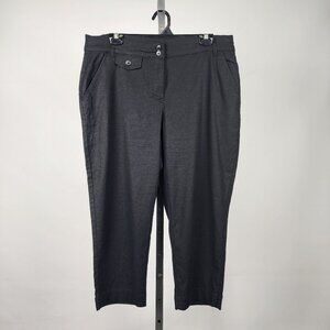 REITMANS Black Linen Blend Capri Pants Size 14